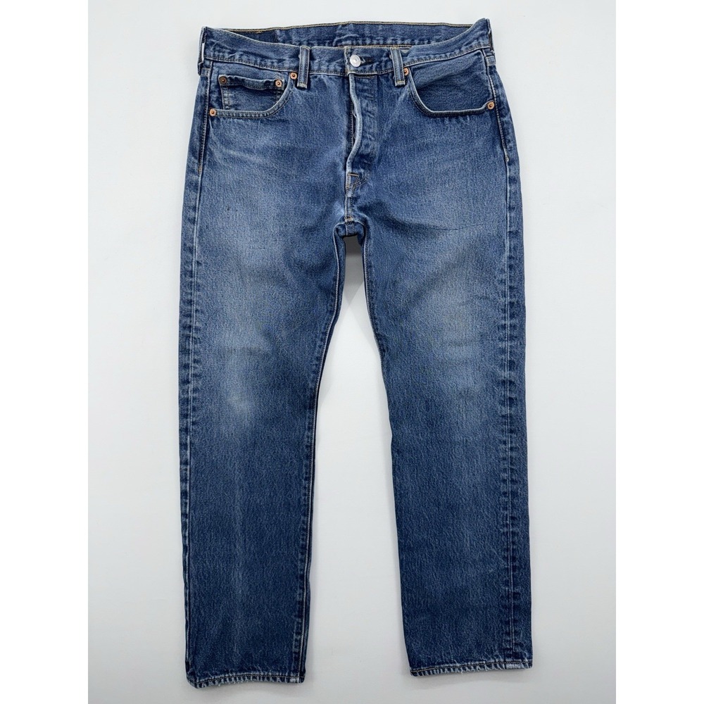 Levi's 501 Men's Fly Button Blue Original Regular Straight Fit Jeans W32 L30